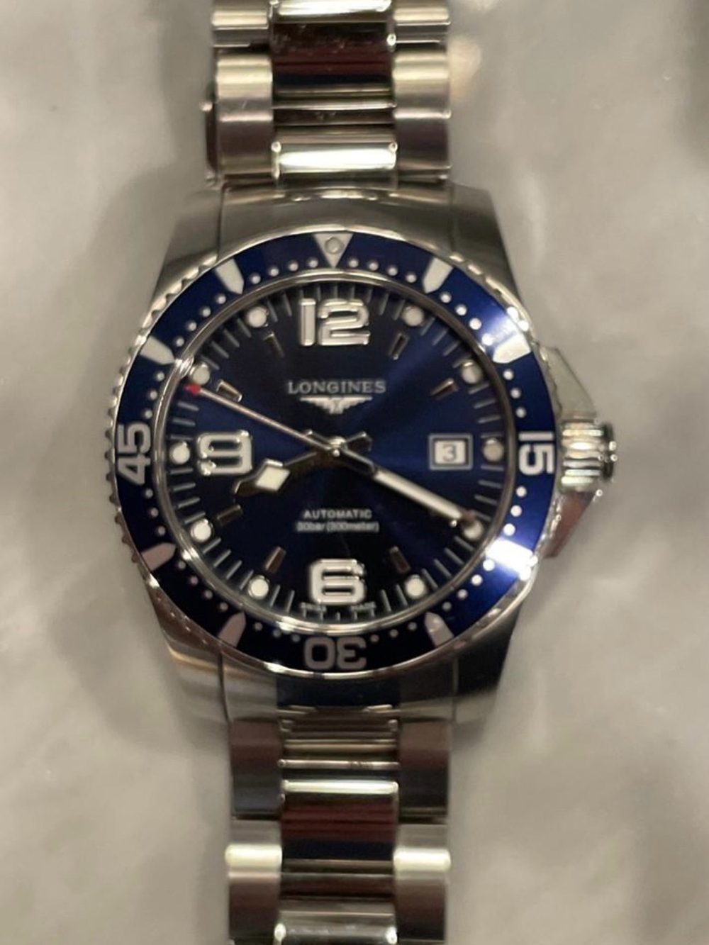 Longines Stainless Steel Men's Watch with Blue Dial and Bracelet